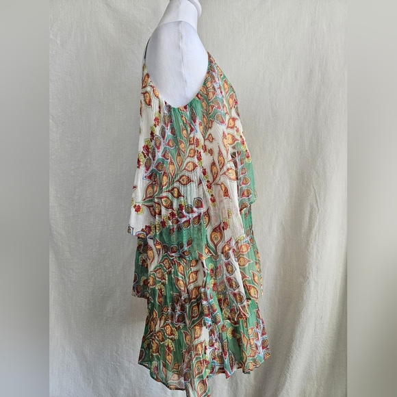 Adelyn Rae Womens Dress Sz M Tiered Multi Color Adjustrable Straps Boho - Picture 3 of 12
